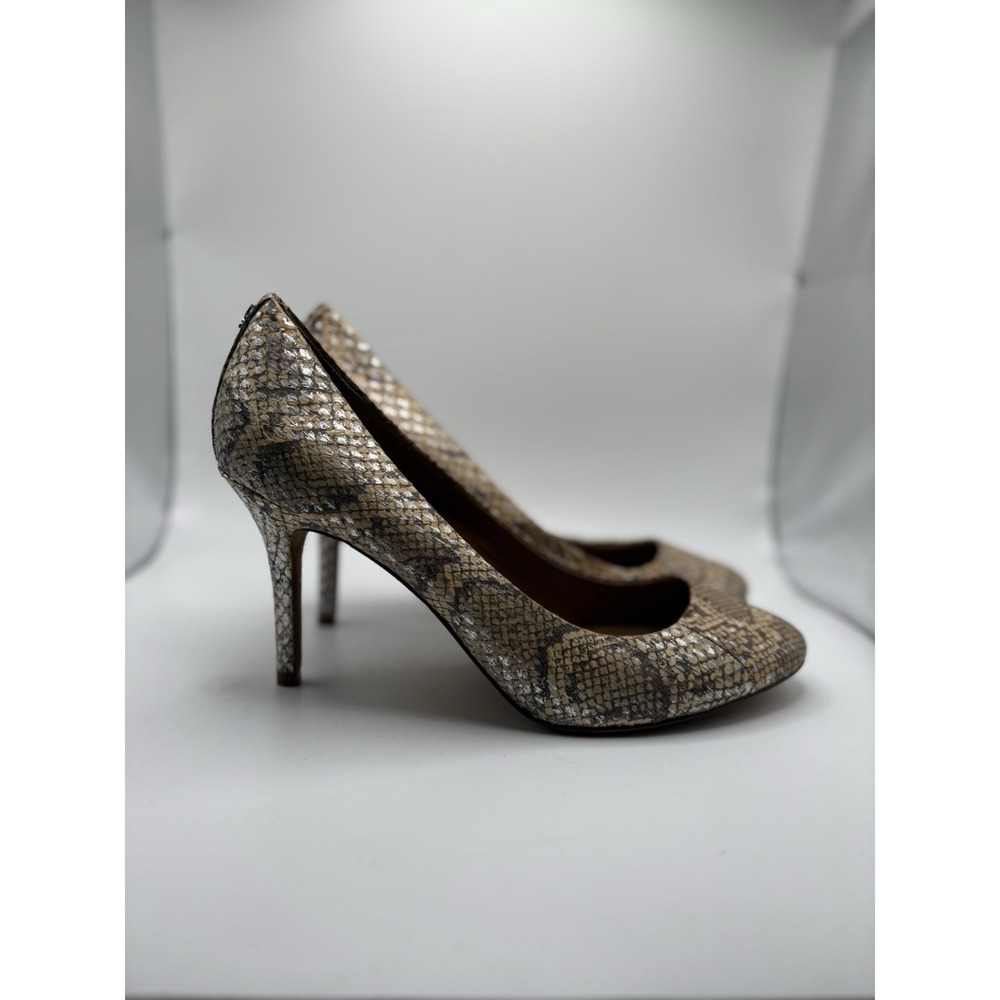 Coach Faux Snake Skin Stiletto Pump Platform Heels Womens 8.5 B Close Toe